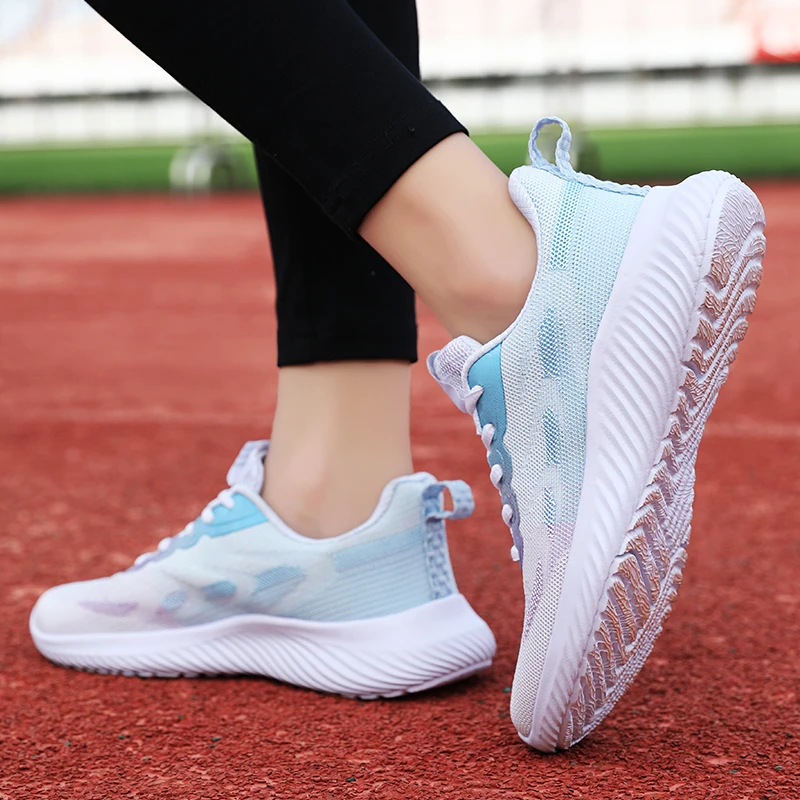 Маратонки Moipheng, дамски лятна окото дишаща нескользящая спортни обувки за бягане, женски маратонки на солидна платформа дантела, маратонки