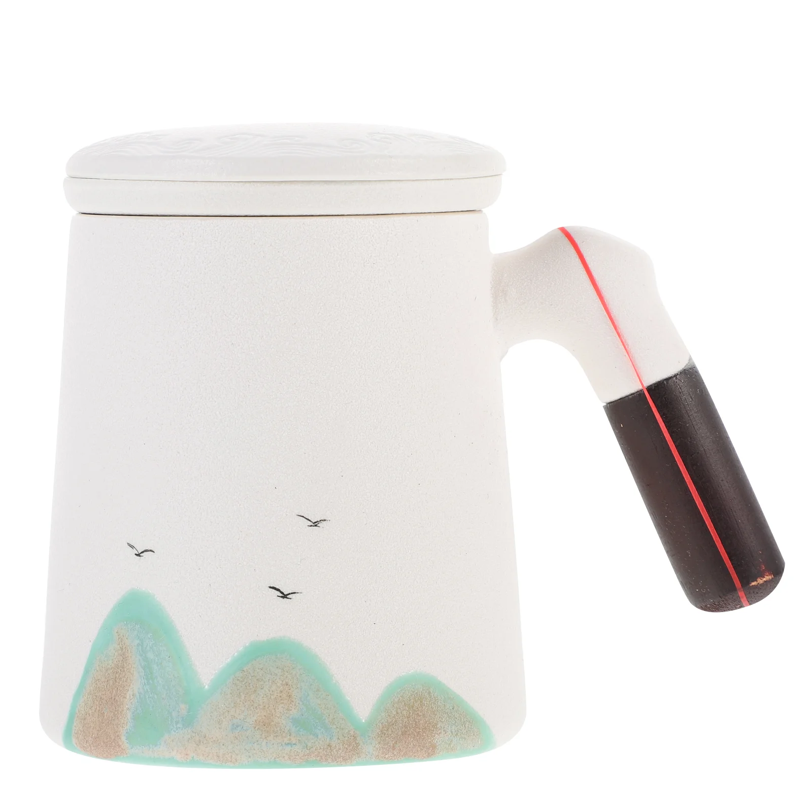 1 комплект Чаена чаша за заваряване с капак, керамичен филтър чаша за чай с кутия