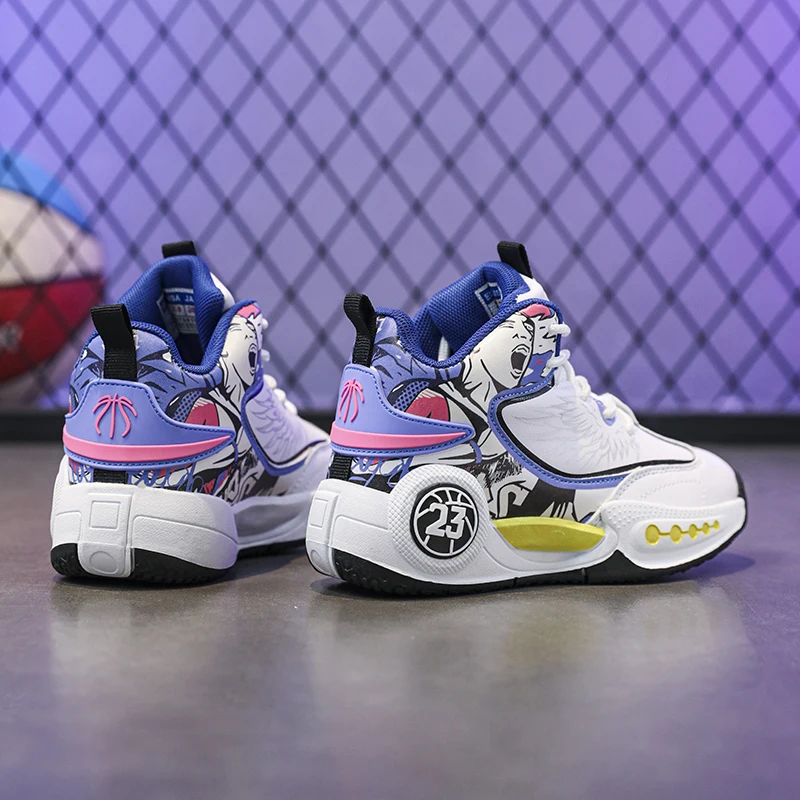 Нова детска нескользящая спортни обувки за момчета начално училище с въртяща се ключалка за истински бойни тренировки, баскетболни маратонки с мека подплата