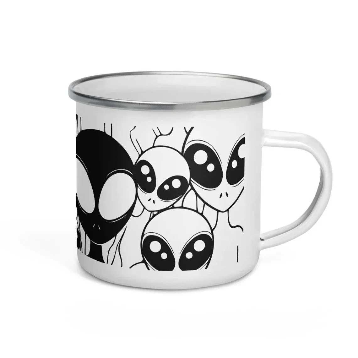 Извънземна Эмалевая Чаша Забавен НЛО Огън Кафеена Чаша Чаша Чай Подарък ET Приключение на Къмпинг Чаша за Приятели, Подарък за Рожден Ден