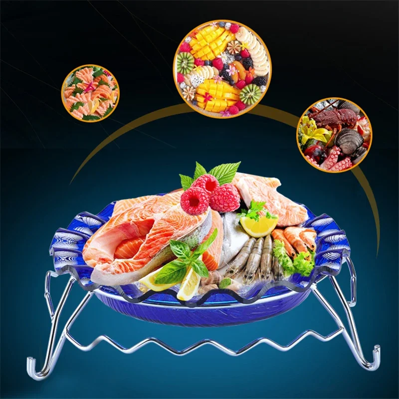 Чиния с лед, от морски дарове, сьомга, ястие за сашими, посуда, японски или корейски чиния за суши, тава за суши, акрилни плочи за сурово лед за сашими