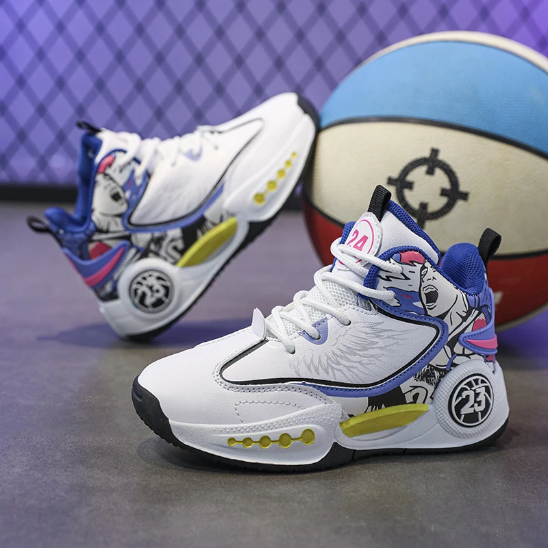 Нова детска нескользящая спортни обувки за момчета начално училище с въртяща се ключалка за истински бойни тренировки, баскетболни маратонки с мека подплата