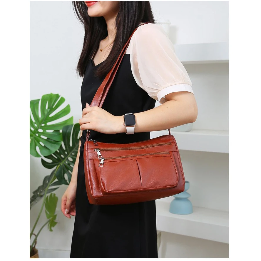 Стилна чанта през рамо от мека кожа, със стилна дамска чанта, госпожа портфейл 01-SB-xknszn