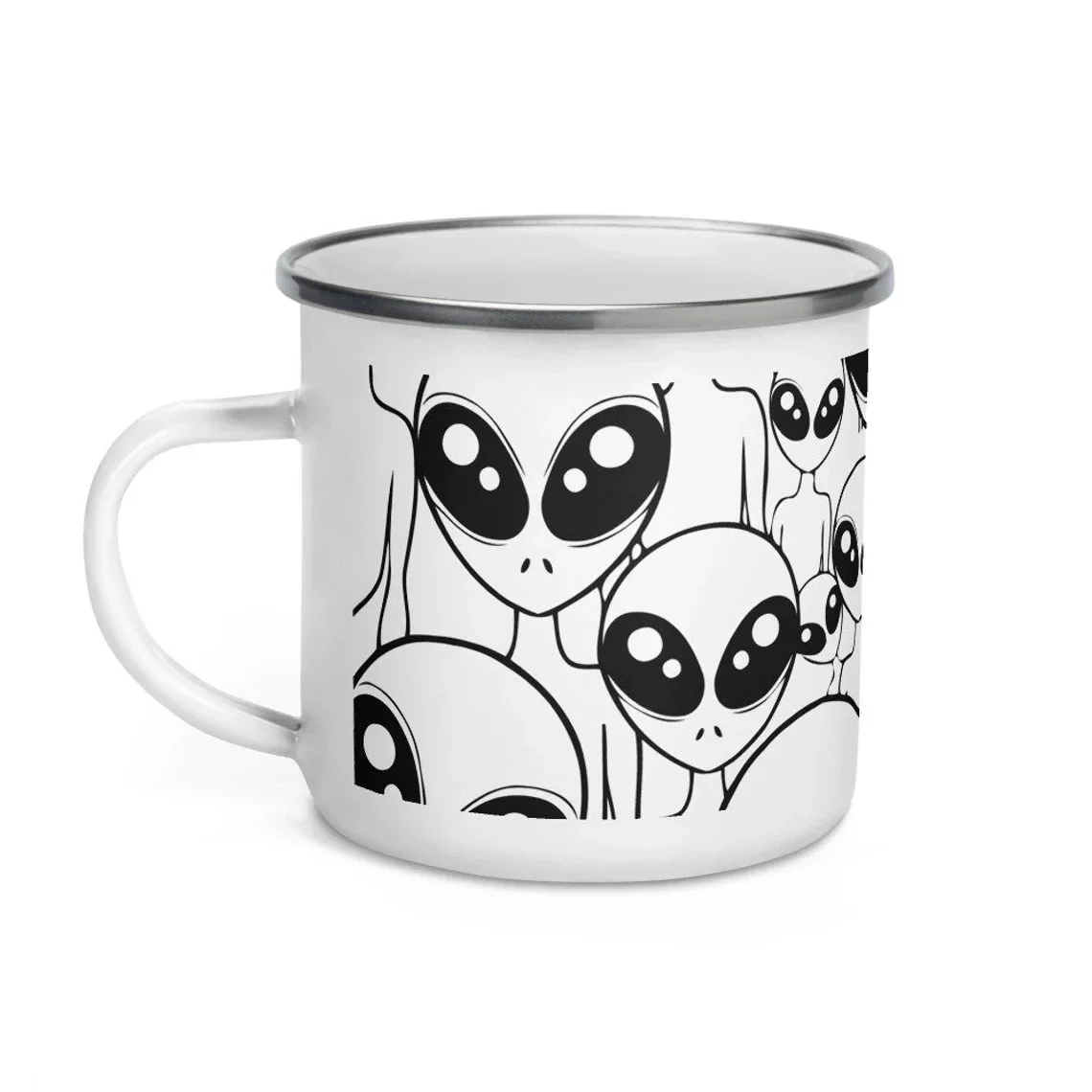 Извънземна Эмалевая Чаша Забавен НЛО Огън Кафеена Чаша Чаша Чай Подарък ET Приключение на Къмпинг Чаша за Приятели, Подарък за Рожден Ден
