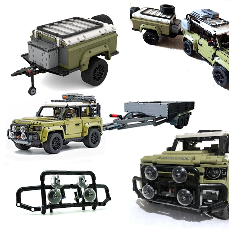 Технически автомобил SUV-Land Rover Defender Модел Тухли MOC Трейлър Строителни блокове Забавни Играчки Детски Подарък за рождения Ден и Коледа