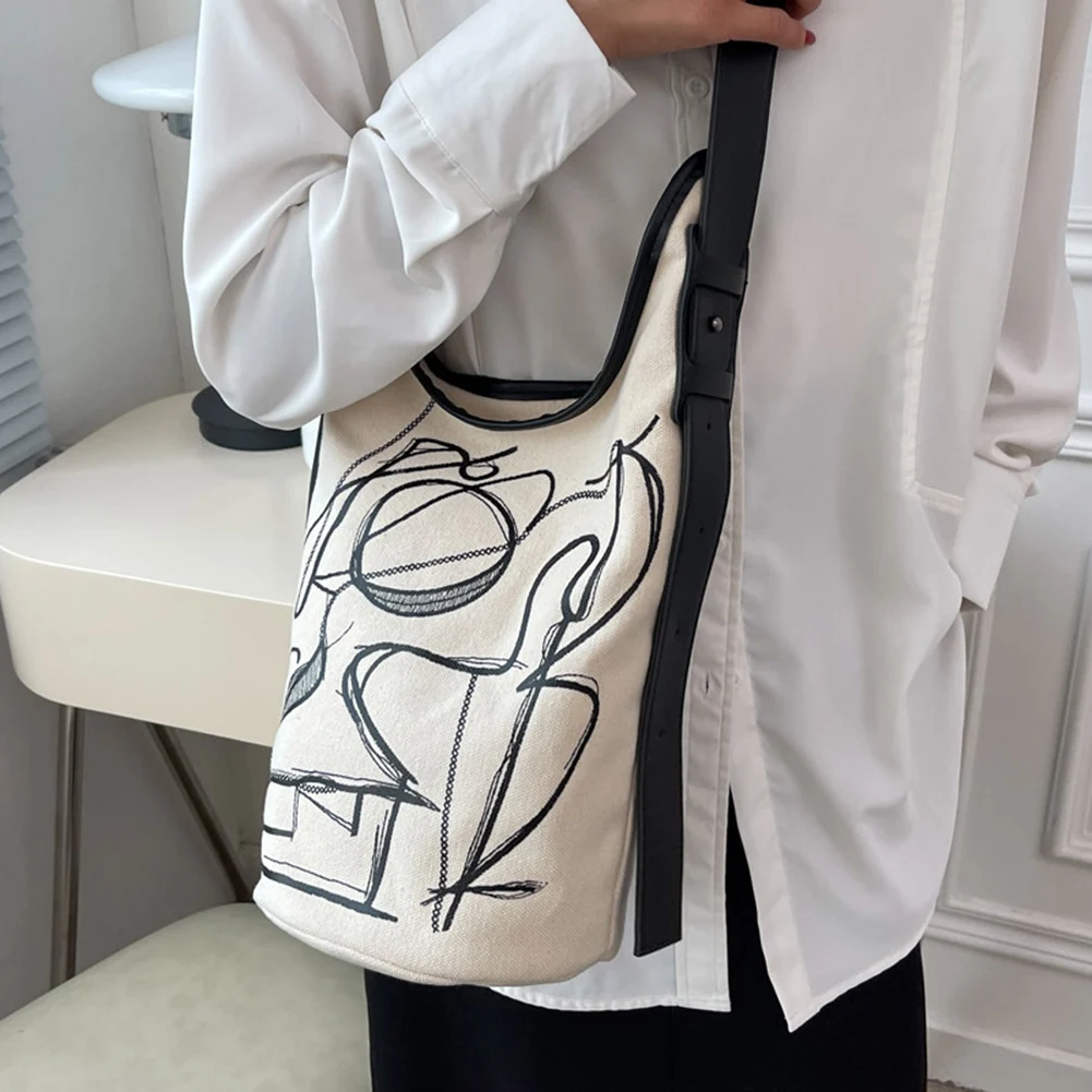 Дамски чанта през рамо с регулируема каишка, чантата през рамо, ежедневни универсален печат за пътуване по магазините.