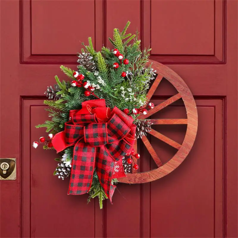 Декоративна висулка във формата на венец на входната врата Има много приложения Изискан подарък за Коледа, симулиращ Венец, Празнична Атмосфера, Прекрасна Елегантен