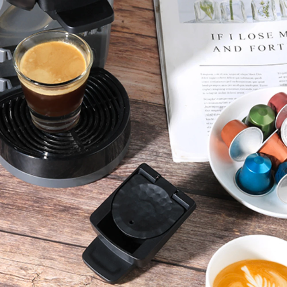 За многократна употреба адаптер за капсули Dolce Gusto за преобразуване на кафе шушулки Nespresso, съвместим с апарат Genio S & Piccolo XS