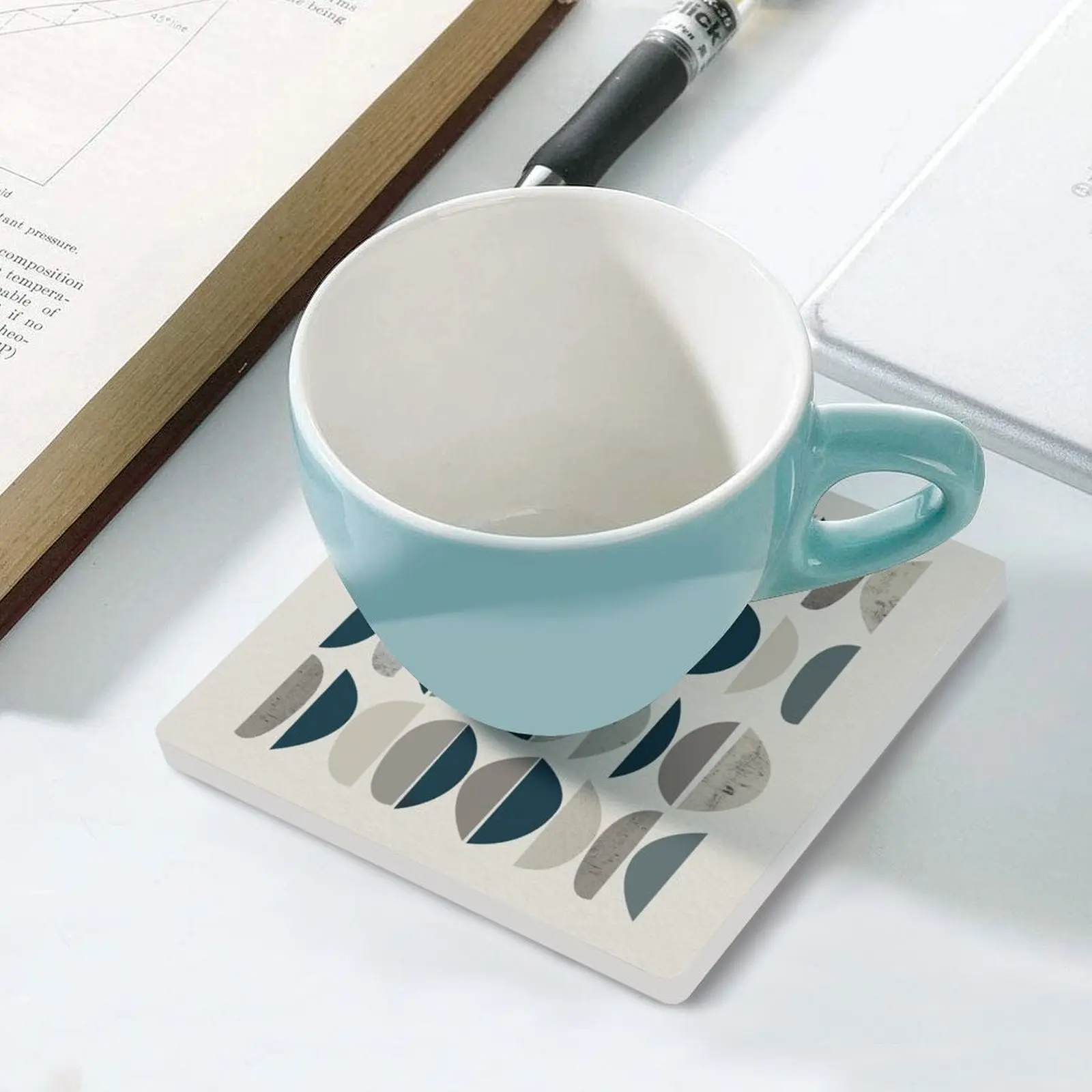 Минималистичные керамични подложки средата на века (квадратни) персонализирайте индивидуален държач за чаени чаши сладък комплект на каботажните