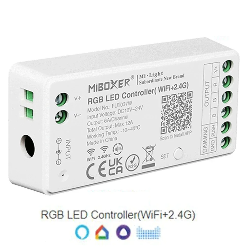 Wi-Fi + 2.4 G Led контролер RGB Приложението Smart Music С гласов контрол за гмуркане, осветление на басейна, нощни лампи, прожектори
