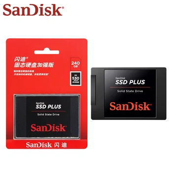 100% Оригинален SanDisk SSD ПЛЮС Вътрешен Твърд Диск SATA III 2,5-инчов SSD 240 GB 480 GB 1 TB И 2 TB за Лаптоп, Настолен Компютър