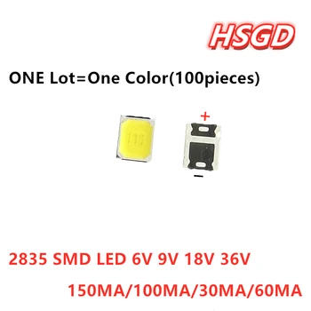 100шт SMD LED с висока Яркост 3528 2835 1 W Бял 3 6 9 18 36 В 150 MA/100 MA/30 MA/60ma/350 ma