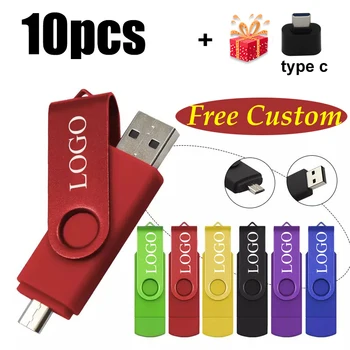 10ШТ Потребителски ЛОГО 2.0 OTG USB Флаш Памет 8 GB 16 GB 32 GB 64 GB USB-Памет 1 GB 2 GB 4 GB Карта за Смартфон/PC