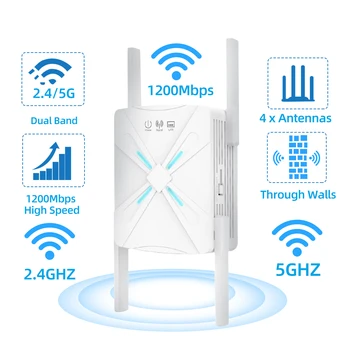 1200 Mbit/5 Ghz Безжична WiFi Ретранслатор 2,4 Грама на 5 Ghz Wifi Усилвател на Сигнала Удължител Рутер Wlan WiFi Repetidor