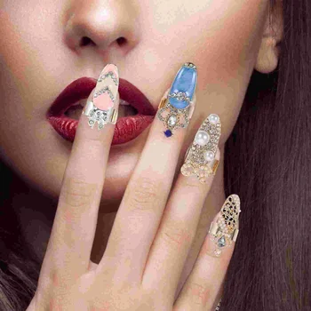 12шт ключодържатели за нокти Модни декорации за нокти маникюрное пръстен на пръста