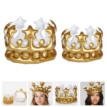 2 бр. Декоративни шапки във формата на короната на рожден ден, шапки във формата на корона за деца (голдън)