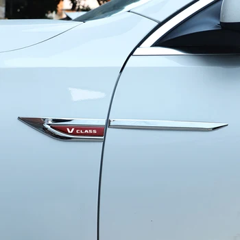 2 бр./компл. Автомобилни стикери за калниците от неръждаема стомана, стикери, Емблемата на модела на автомобила, аксесоари за украса на екстериора Mercedes Benz V CLASS