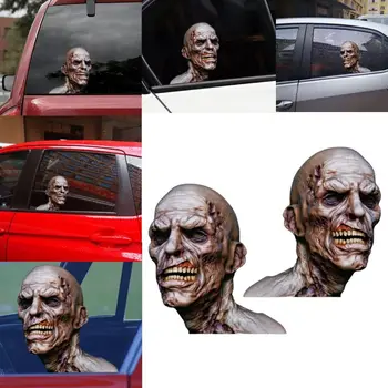 2 елемента 3D Creative стикер Зомбита, Страшен Скелет на Хелоуин, Украшенное Стъкло, стикери моделът, Стикер на тиха атмосфера на Ужас