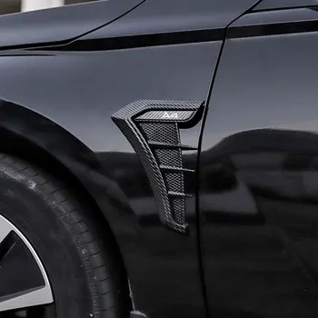 2 елемента Спойлер в страничното крило на колата е от въглеродни влакна, външни аксесоари, Защитни етикети от сблъсъци за Audi A4, Аксесоари за етикети