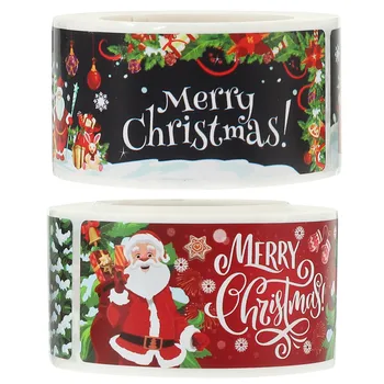 2 ролка подарък етикети за запечатване на кутии, стикер за запечатване на Коледното луксозни кутии, Самозалепващи етикети, Рулонная опаковка за запечатване, Подарък декор за Коледа
