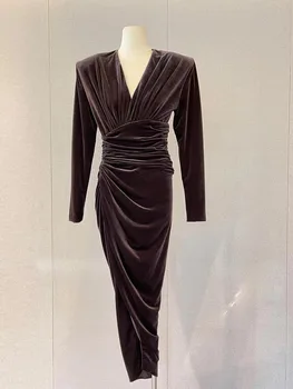 2023 Модно рокля-поясная чанта с завязками, дамски МИДИ полата с висока талия за отслабване