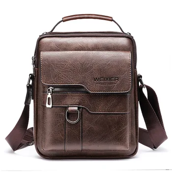 2023 Мъжка чанта през рамо за почивка, чанта през рамо от естествена кожа, ретро преносима бизнес мъжка спортна чанта