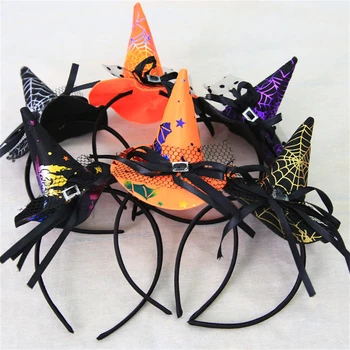 24 БР. Превръзки за Хелоуин за жени и деца, шапки във формата на шапка на вещица, аксесоари за cosplay, празнични аксесоари за костюмированной партита на Едро XB