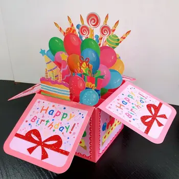 3D Поп Букет Поздравителна Картичка Хартиени Цветя, Тропически Букет от Цветя, Роза/Лилия/на Слънчогледа Подарък на Приятелката си в 