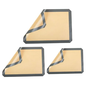 3шт силиконови подложки за печене в Силиконови форми за печене, незалепваща за многократна употреба подложки за печене, силикагелевые подложки за бисквити