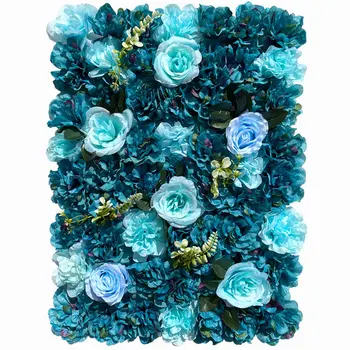40x60 см, Синя коприна на цветя стена, Сватбена украса, Фотография, Изкуствени цветя панел, Декор за парти по случай рождения ден, на Фона на цветя