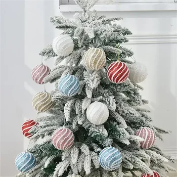 8 см, Бял Коледна топка Украса за Коледната елха Коледна украса за дома 2023 Коледна елха Декоративни полистирен топки