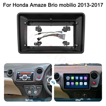 9-инчовата рамка за автомобилния радио 2 Din за Honda Amaze BRV 2013-2017 с голям екран, радиото в автомобила на Android, комплект монтажна лента, кабел
