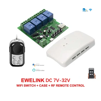 Ewelink Release WIFI Relay 12v 10A Switch 1/4-Канален 12v Модул и Дистанционно управление за Smart RF Receiver 24v 220v 230v Алекса е Съвместим