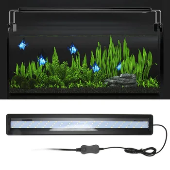 Led аквариумная лампа с променящите се цвят, пълен, ултратънък рассеивающий топлина, брызгозащищенный лампа за аквариум с плъзгащи скоби