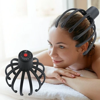 Mi Home стреса Електрически масажор за скалп с Нокът Октопод Ръце Терапевтичен Масажор за глава Облекчение Стимулиране на косата, Акумулаторна батерия
