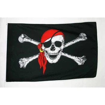 Pirate червена Забрадка, флаг 3x5 метра, с Ярко оцветени украса, промоция Дом, Почивка, Спорт, Бизнес, реклама, Полиестер, Топла разпродажба