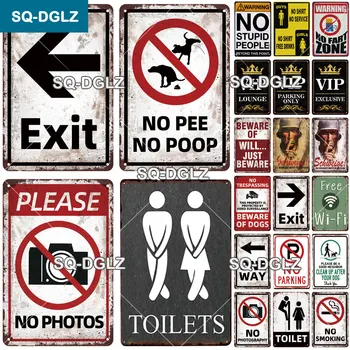 SQ-DGLZ Ретро Предупредителен Метален знак, Тоалетни на излизане, Лидице табели, Домашен Бар, Врата, боядисани стени, Стикер, Украса, Плакат, Подарък