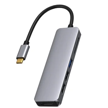USB C-hub, HDMI-съвместим адаптер за MacBook Pro, четец на карти SD/ TF карта