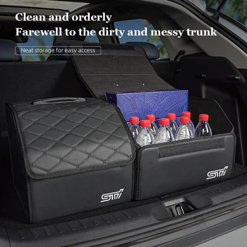 Авто Кожен Органайзер За Багажника, Кутия, Чанта За Съхранение, Подходящи Аксесоари За Subaru XV Forester WRX BRZ Outback Smart STI Mpreza Tribeca