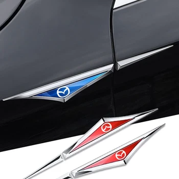 Автомобилни аксесоари, 2 бр./компл. за автомобил Mazda Метален стикер на крило на автомобила Външни декоративни стикери Модификация на емблемата на колата