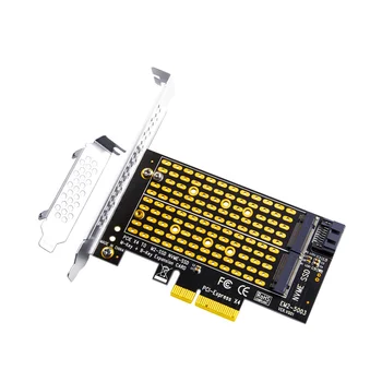 Адаптер, PCIE 4.0 за M2 / M. 2 SSD SATA M. 2 PCIE Адаптера NVME /M2 PCIE Адаптера SSD M2 за SATA PCI-E Карта M Ключ + B Ключ