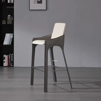 Бар столове от скандинавски на кожата, усъвършенствана минималистичная дизайнерска облегалка, Столове за кухня в ресторанта, кафе, Високи бар столове Island