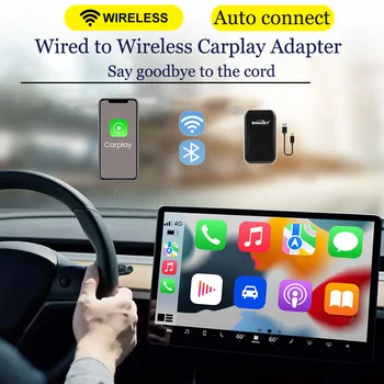 Безжичен адаптер CarPlay Кабелен до безжичен устройствения ключ на WiFi, Bluetooth, Audi, Mercedes, Toyota Peugeot KIA Фабрично кабелна CarPlay