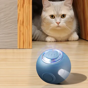 Висококачествени умни играчки за котки, автоматичен катящийся топката, електрическа силиконова играчка срещу ухапване, защита от падане, Въртяща блясък, интерактивни играчки за домашни кучета