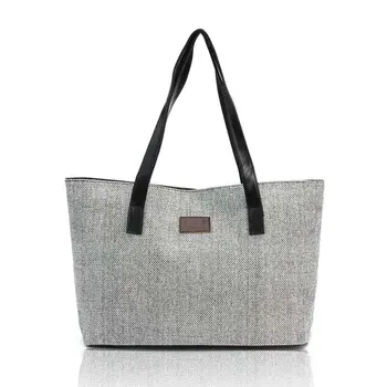 Дамска чанта холщовые чанта през рамо с аппликацией Преносими дамски чанти Голям капацитет за Дамски чанти за пазаруване спално Бельо, ежедневни чанти-тоут