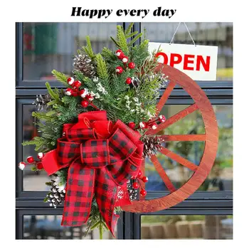 Декоративна висулка във формата на венец на входната врата Има много приложения Изискан подарък за Коледа, симулиращ Венец, Празнична Атмосфера, Прекрасна Елегантен
