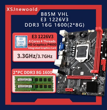 Дънна платка B85 LGA1150 и E3 1226V3 16 GB Оперативна памет Настолна памет, VGA, HDMI, LGA 1150 USB3.0 SATA3.0 Десктоп дънна платка Placa Mae ATX