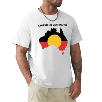 Живот на аборигените имат значение, реколта тениска с флага, заготовки, мъжки ризи с домашен любимец принтом за момчета