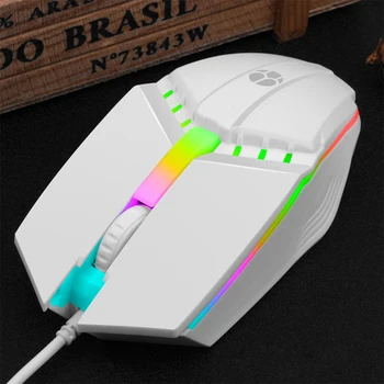 Жичен детска мишката, X3, цветни светещ ергономична детска мишка с 4 бутона, 1600 точки на инч, офис геймерские на мишката, за КОМПЮТЪР, лаптоп