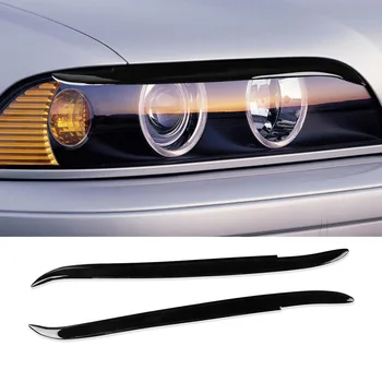За BMW серия 5 E39 1995-2003 Лъскава черна предна светлината на прожекторите, тампон за очи и вежди, Аксесоари за полагане на автомобили